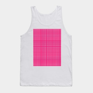 Pink mesh grid square lines pattern Tank Top